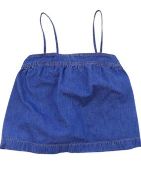 Madewell Denim Halter Tank Top Adjustable Straps Blue Size Small